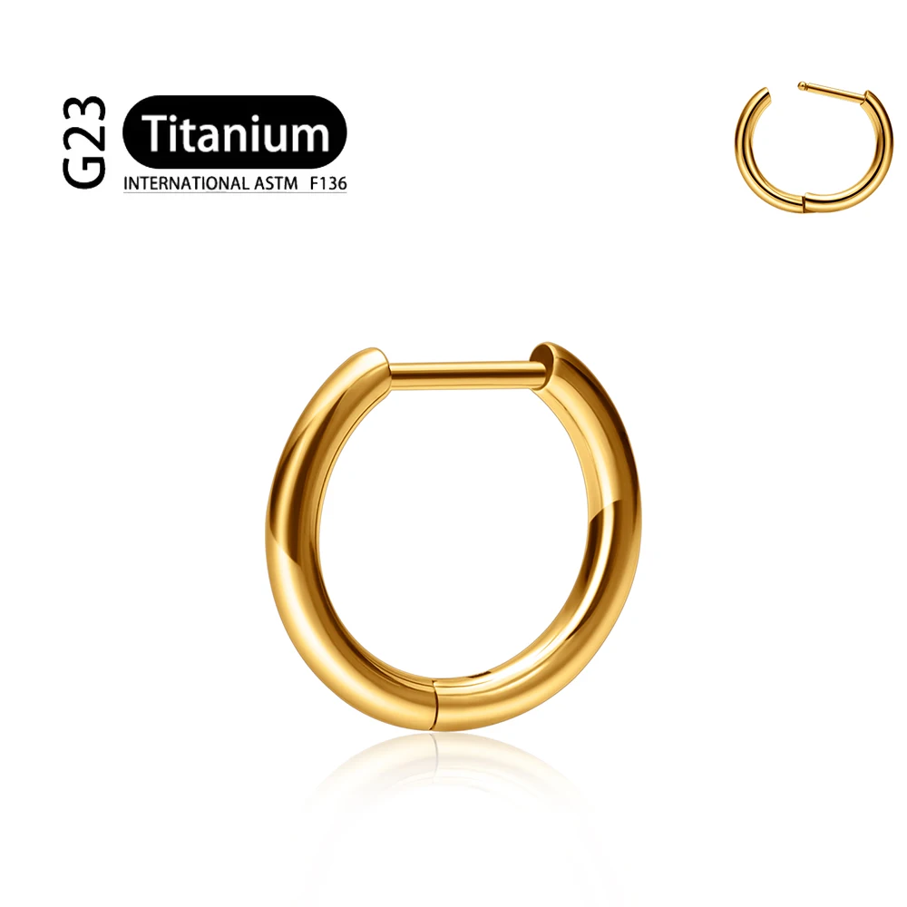 G23 Titanium 16G D Shape Segment Ring Clicker - Image 12