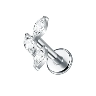 G23 Implant Grade Titanium Labret with CZ Crystal Top