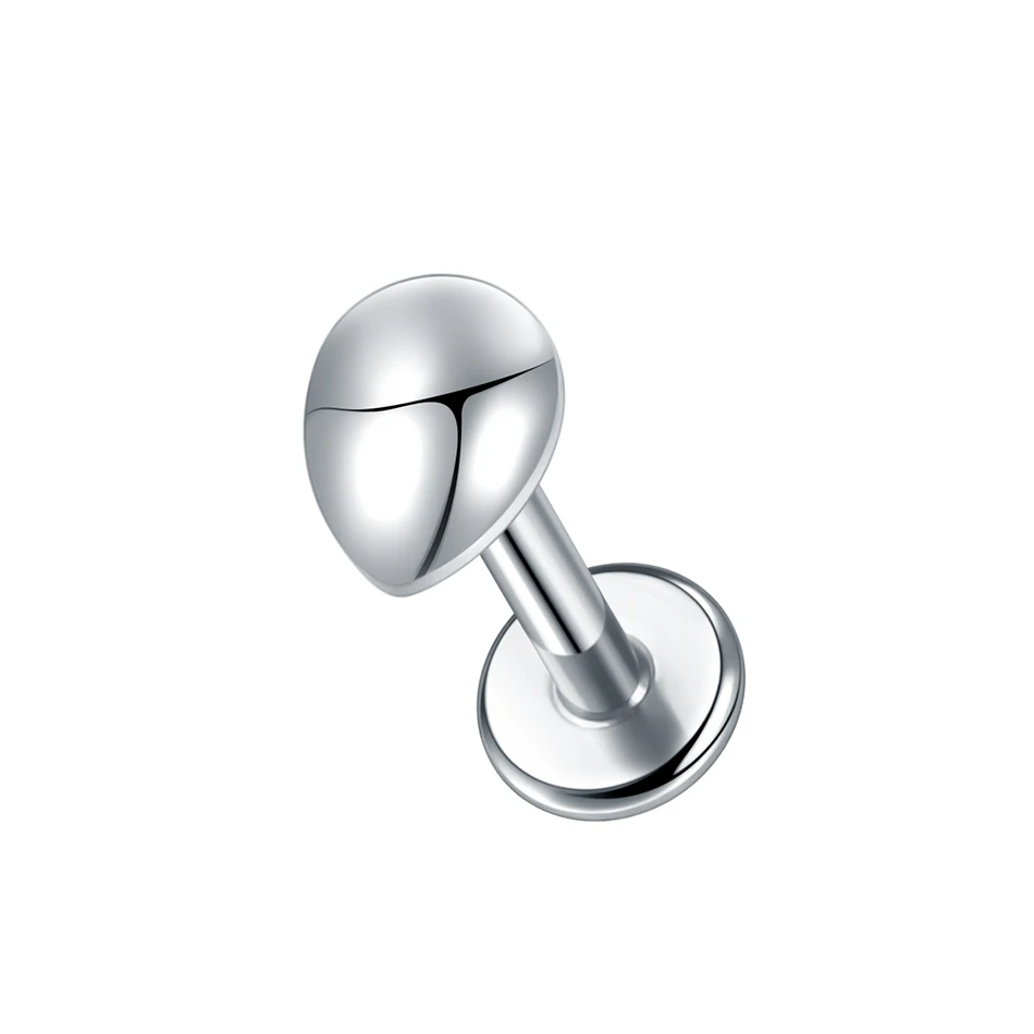 G23 Titanium 16G Cartilage Earring Glossy Flatback Labret Stud - Image 5