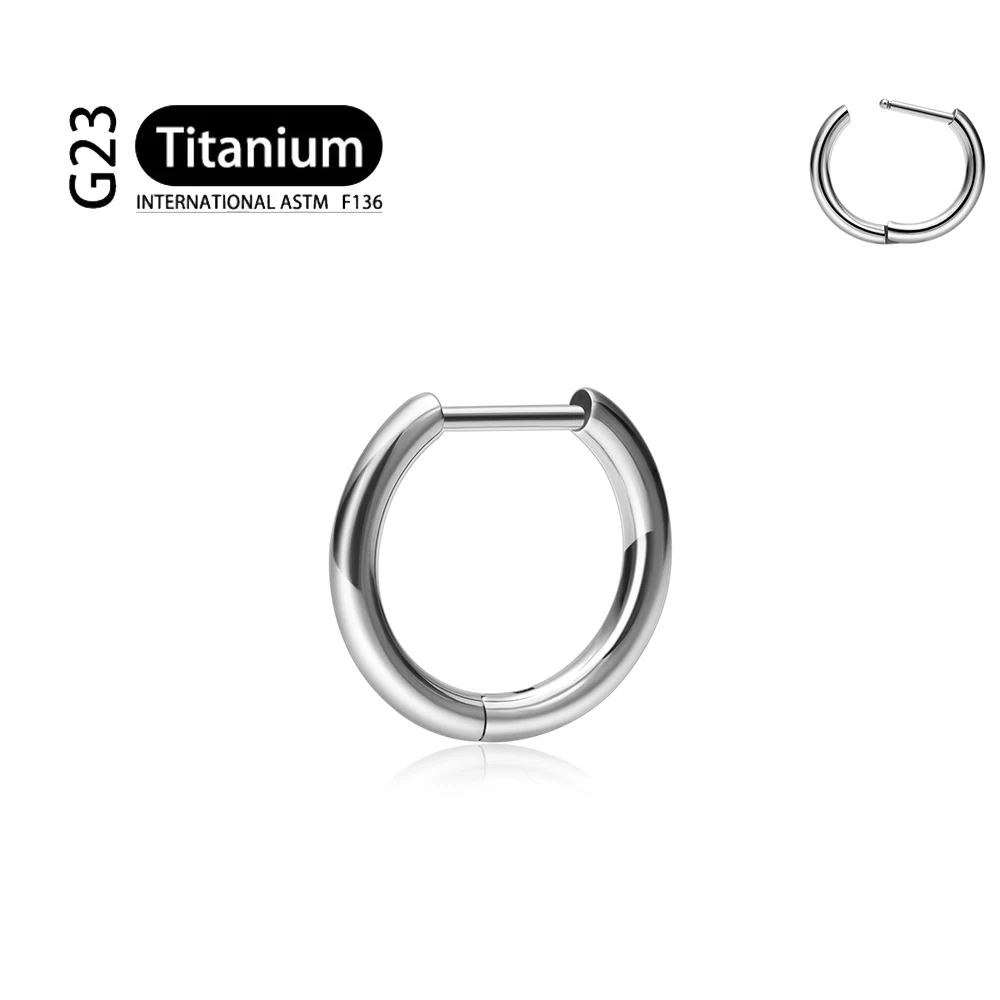 G23 Titanium 16G D Shape Segment Ring Clicker - Image 16