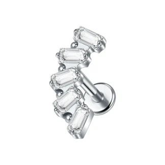 G23 Implant Grade Titanium Labret with CZ Crystal Top