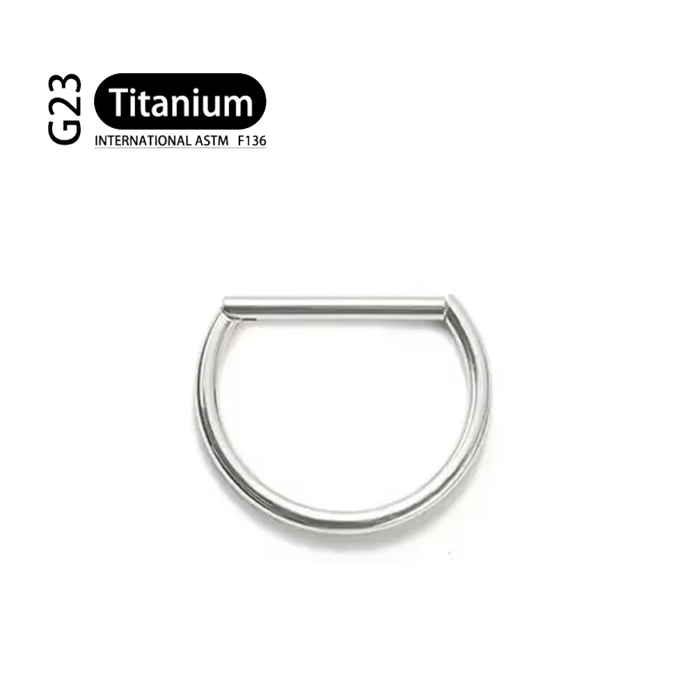 G23 Titanium 16G D Shape Segment Ring Clicker - Image 11