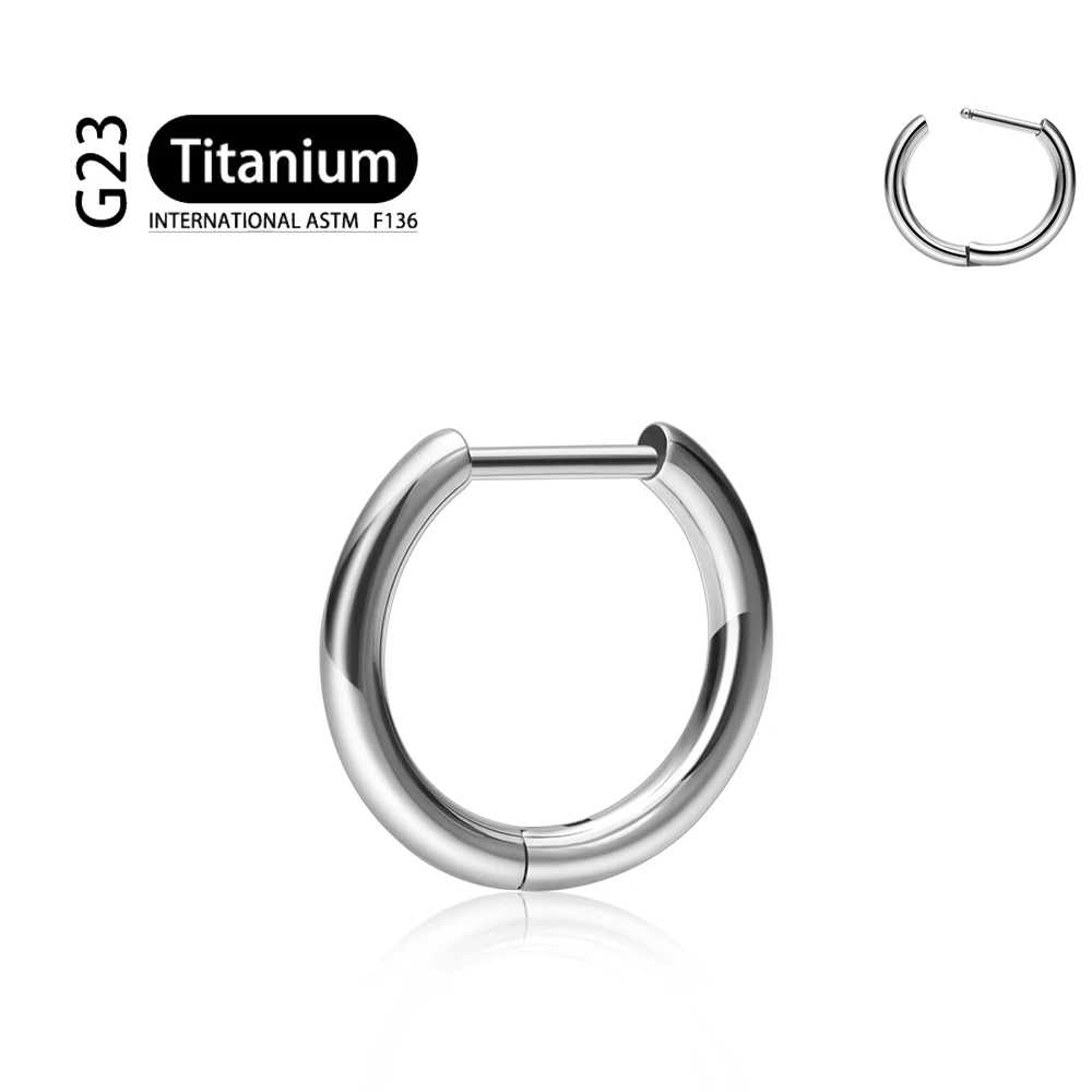 G23 Titanium 16G D Shape Segment Ring Clicker - Image 17