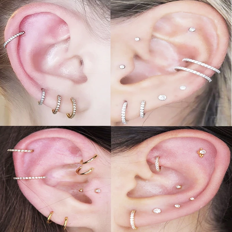 G23 Titanium Round Hinge Clicker Ring front CZ - Image 2