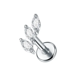 G23 Implant Grade Titanium Labret with CZ Crystal Top