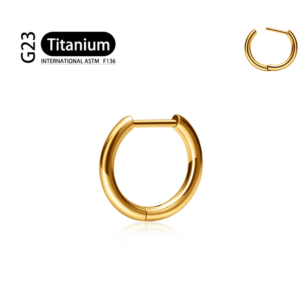 G23 Titanium 16G D Shape Segment Ring Clicker - Image 15