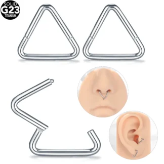G23 Titanium Triangle Hinged Septum Clicker Hoop