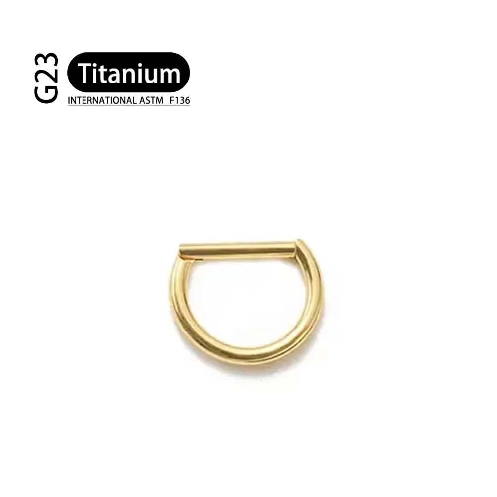 G23 Titanium 16G D Shape Segment Ring Clicker - Image 8