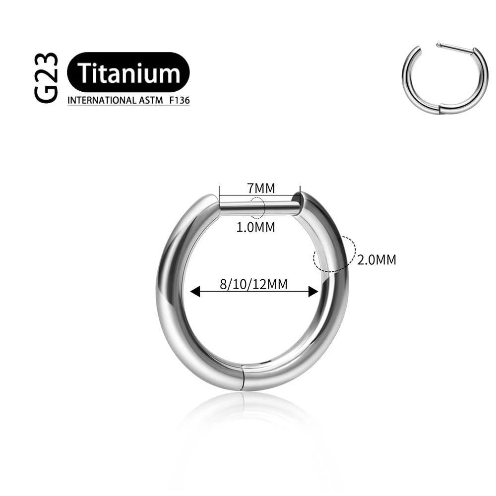 G23 Titanium 16G D Shape Segment Ring Clicker - Image 20