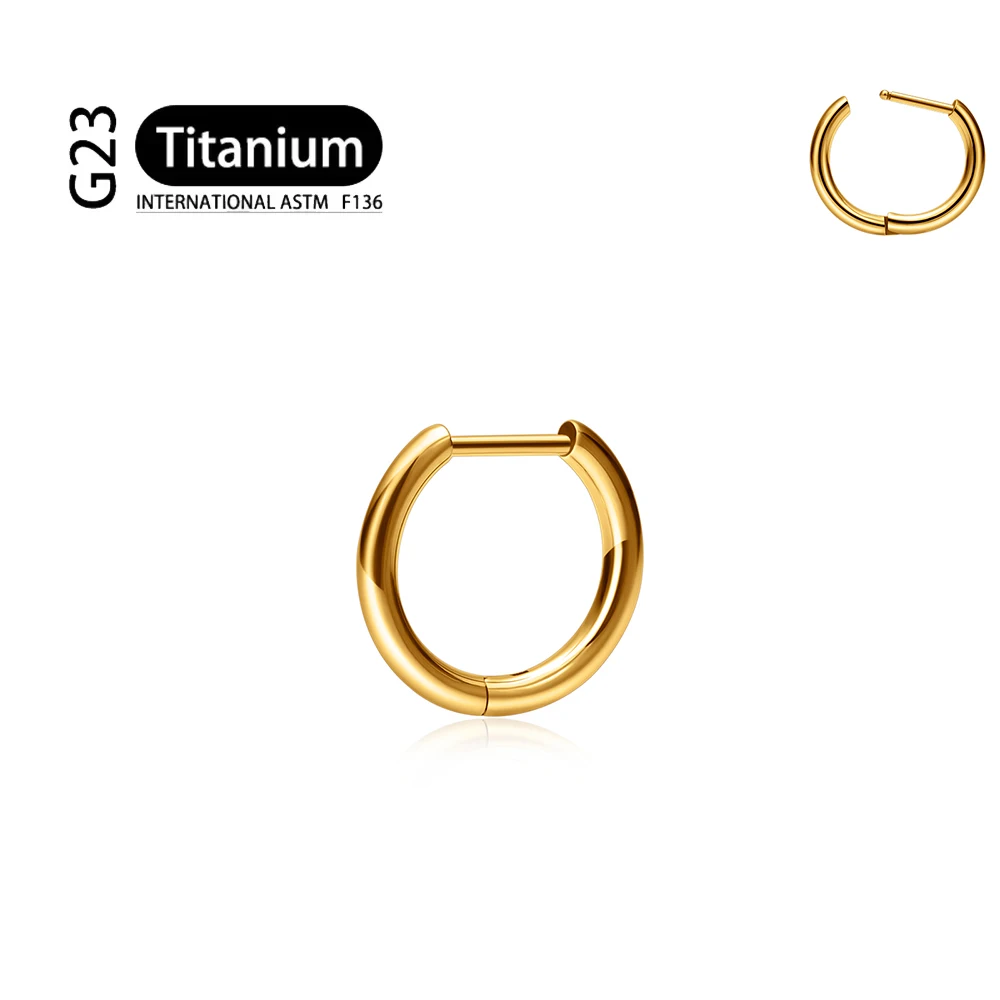 G23 Titanium 16G D Shape Segment Ring Clicker - Image 14