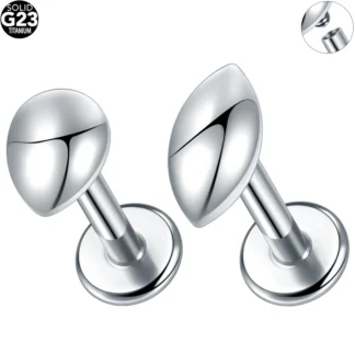 G23 Titanium 16G Cartilage Earring Glossy Flatback Labret Stud