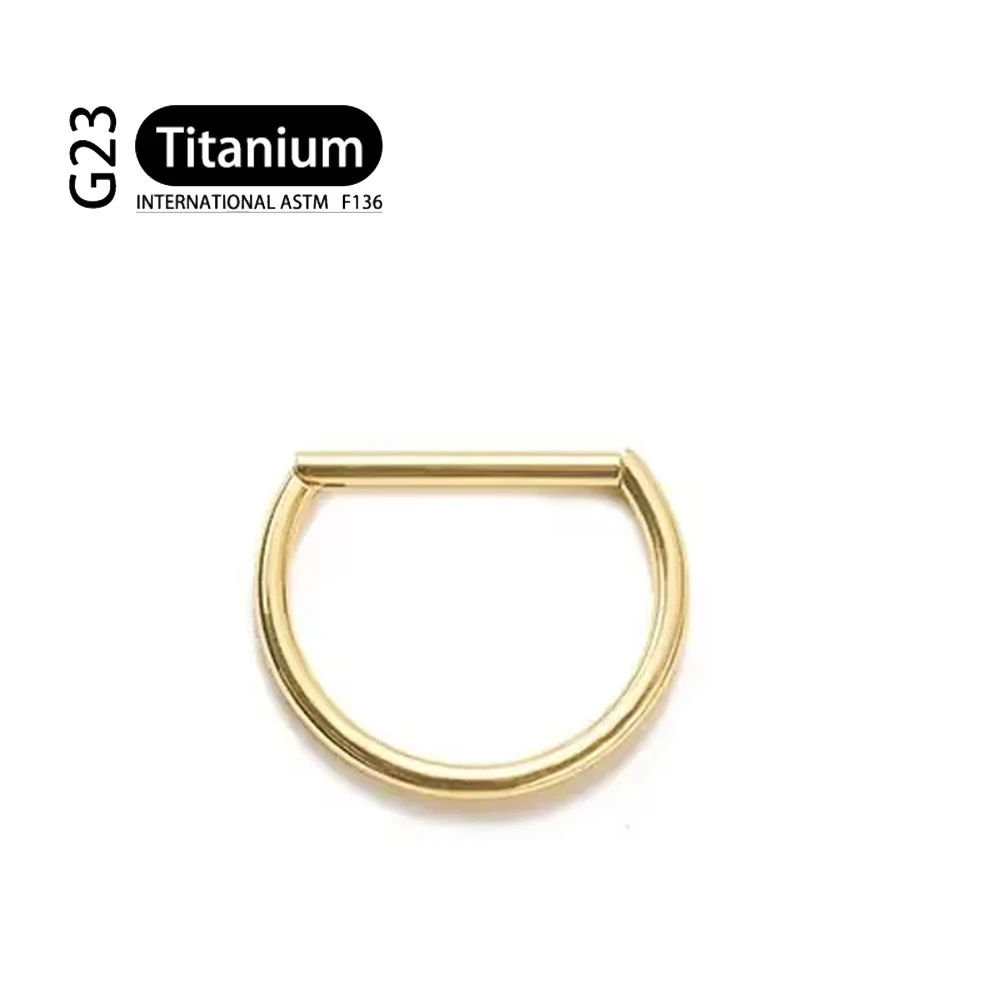 G23 Titanium 16G D Shape Segment Ring Clicker - Image 2