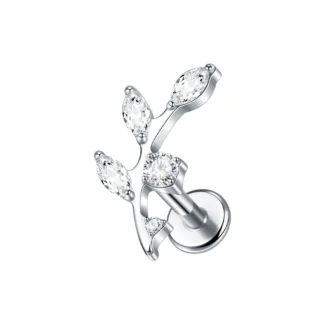 G23 Implant Grade Titanium Labret with CZ Crystal Top