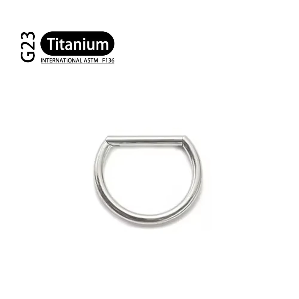 G23 Titanium 16G D Shape Segment Ring Clicker - Image 10