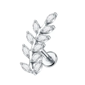 G23 Implant Grade Titanium Labret with CZ Crystal Top