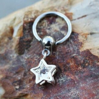 316L Stainless Steel Captive CZ Star