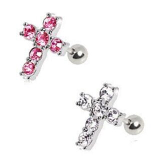 316L Surgical Steel Multi CZ Cross