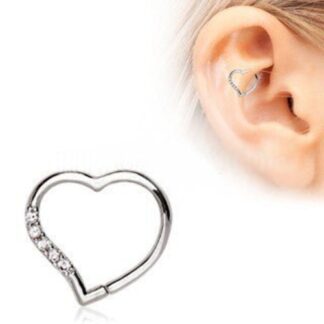 316L Stainless Steel Jewelled Heart