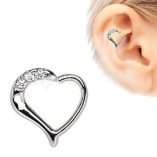 316L Stainless Steel Jeweled Heart