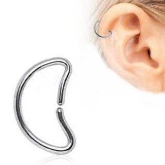 316L Stainless Steel Crescent Moon Cartilage Earring