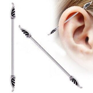 316L Stainless Steel Industrial Barbell with Wings