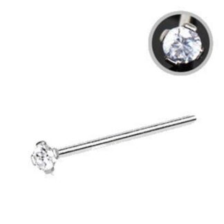 316L Stainless Steel Prong Set CZ Fishtail