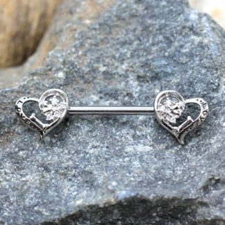 316L Stainless Steel Lovely Heart Nipple Bar