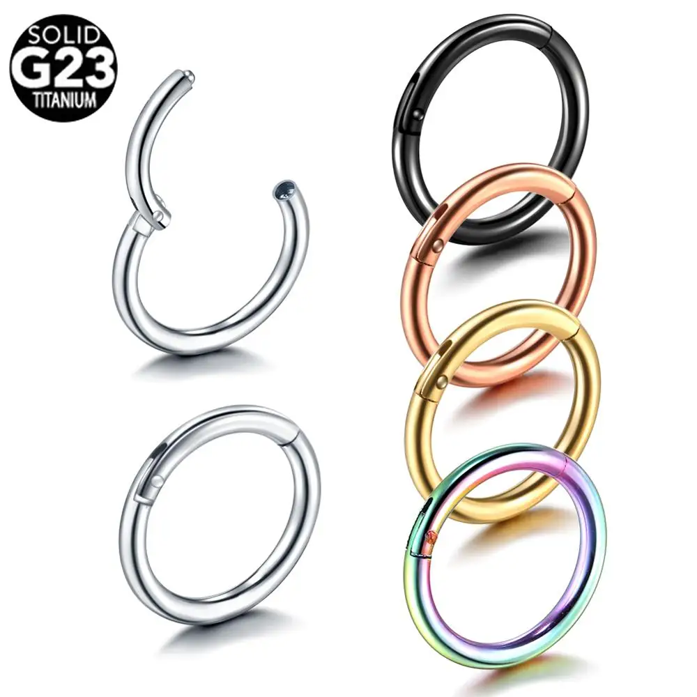 G23 Titanium Hinged Segment Ring Multi-Gauge Collection