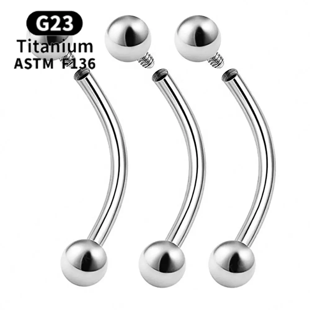 G23 Titanium Internal Thread Curved Barbell - Image 3