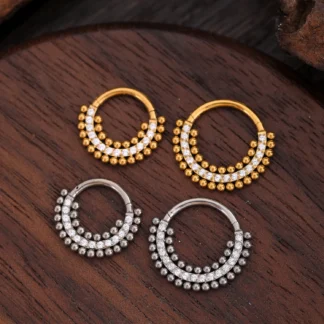 G23 Titanium with 5A Zircon Classic Piercing Jewelry