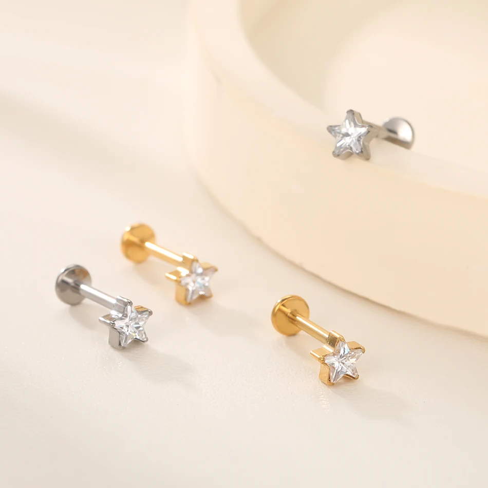 G23 Titanium Dainty Star with CZ