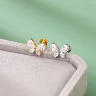 G23 Titanium Butterfly design with CZ