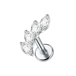 G23 Titaniumfour vertical leaf with Premium CZ Accent