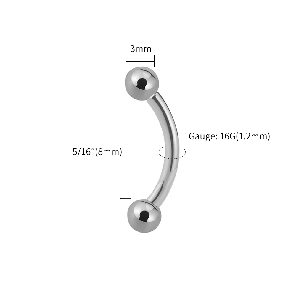 G23 Titanium Internal Thread Curved Barbell - Image 8