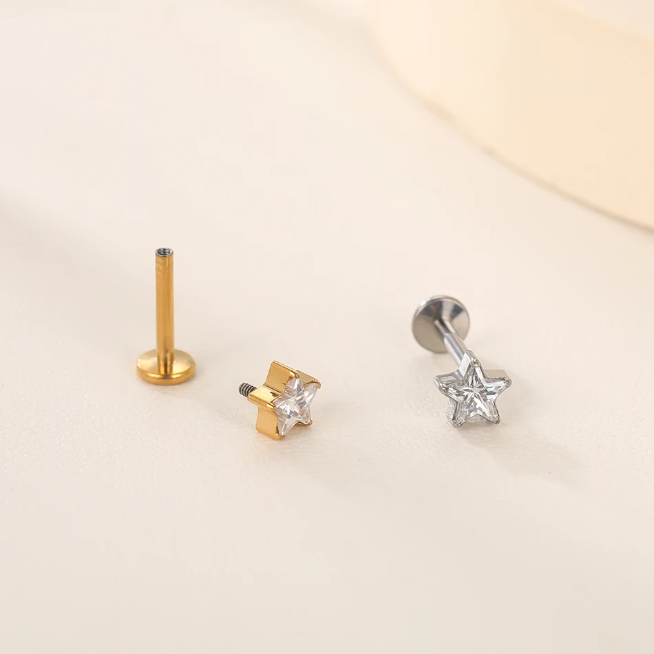 G23 Titanium Dainty Star with CZ - Image 5