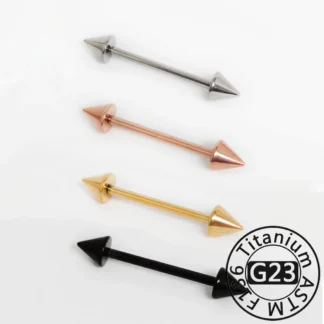 G23 Titanium Straight Barbell with Geometric 4mm Cone Ends