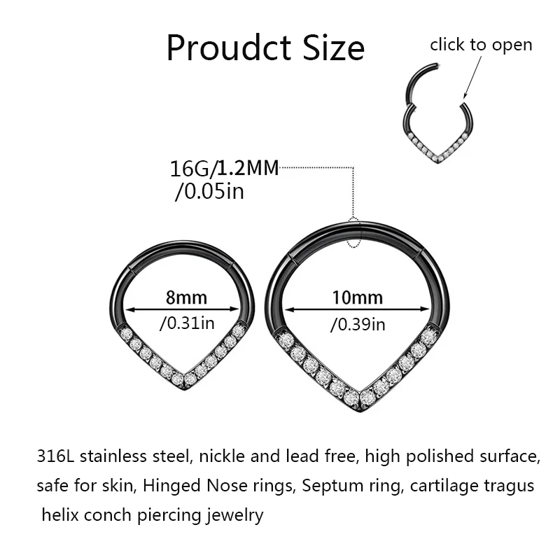 G23 Titanium Heart Septum Ring with Hinged Segment - Image 2