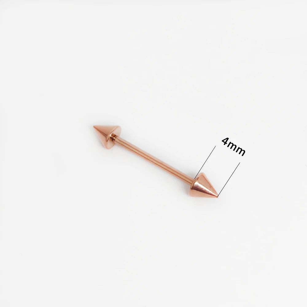 G23 Titanium Straight Barbell with Geometric 4mm Cone Ends - Image 9