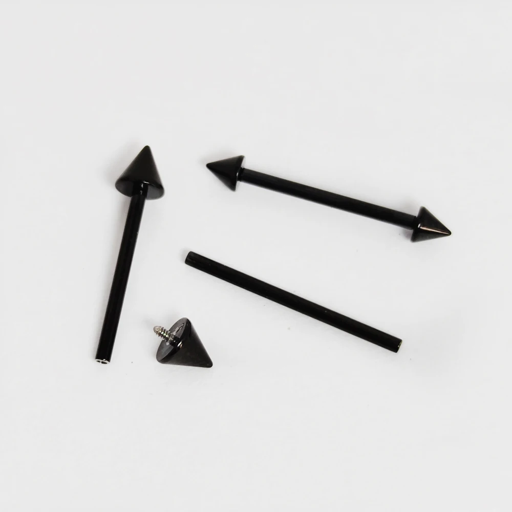 G23 Titanium Straight Barbell with Geometric 4mm Cone Ends - Image 3