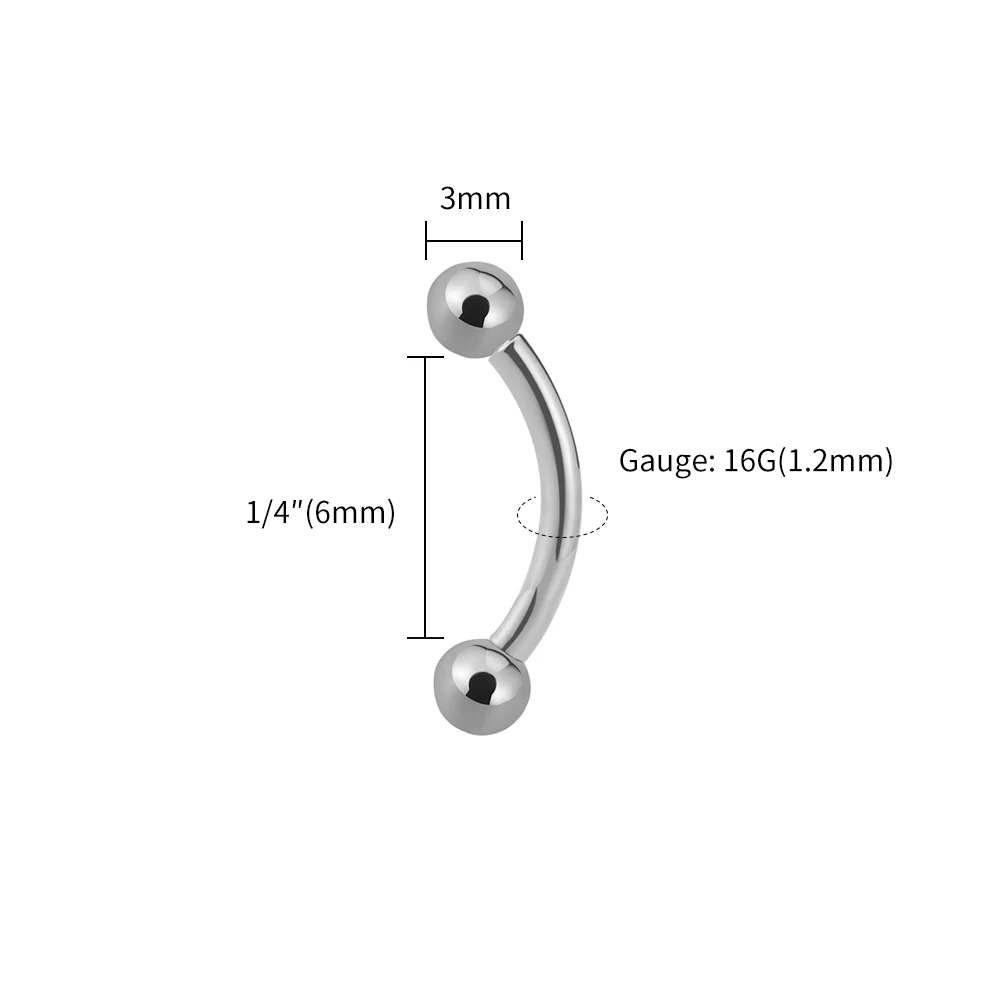 G23 Titanium Internal Thread Curved Barbell - Image 9