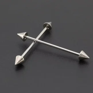 G23 Titanium Straight Barbell with Geometric 3mm Cone Ends