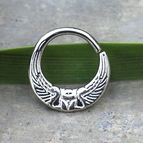 316L Stainless Steel Egyptian Winged Sun Seamless