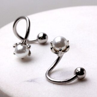 G23 Titanium Pearl Twist Navel Belly Ring